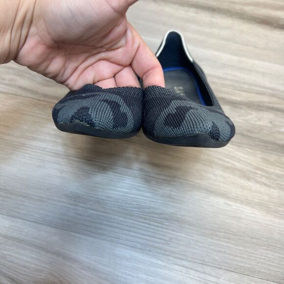 Rothy's The Point Flats 7.5 Gray Black Camo Slip On Knit Washable Ballet - Picture 5 of 10
